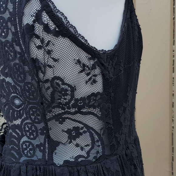 Free people black lace dress sz 6 - Picture 12 of 15